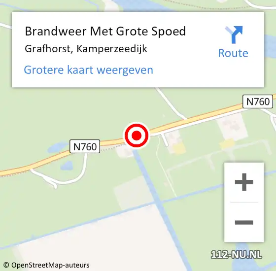 Locatie op kaart van de 112 melding: Brandweer Met Grote Spoed Naar Grafhorst, Kamperzeedijk op 1 oktober 2019 17:30