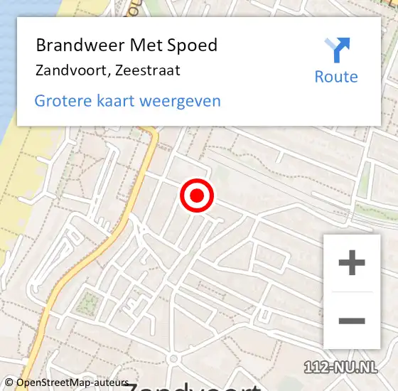 Locatie op kaart van de 112 melding: Brandweer Met Spoed Naar Zandvoort, Zeestraat op 1 oktober 2019 17:55