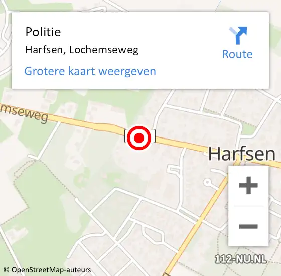 Locatie op kaart van de 112 melding: Politie Harfsen, Lochemseweg op 2 oktober 2019 03:25