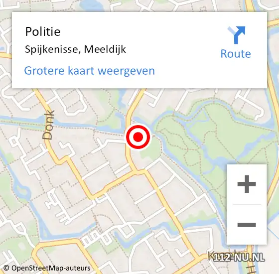 Locatie op kaart van de 112 melding: Politie Spijkenisse, Meeldijk op 2 oktober 2019 11:55