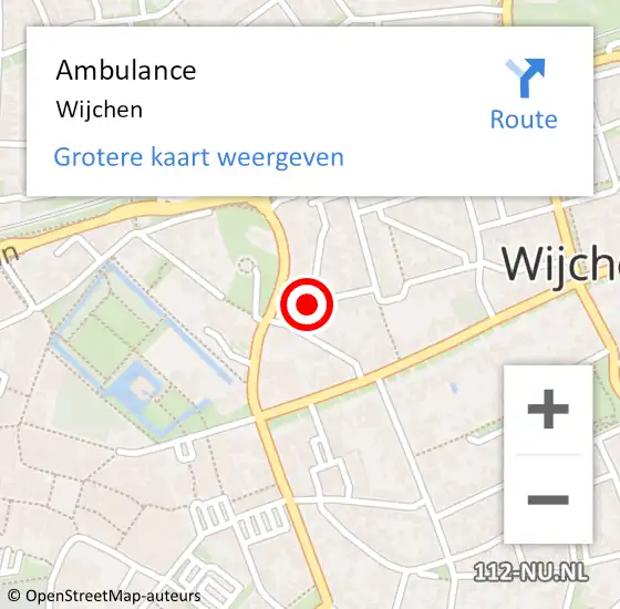 Locatie op kaart van de 112 melding: Ambulance Wijchen op 2 oktober 2019 19:15