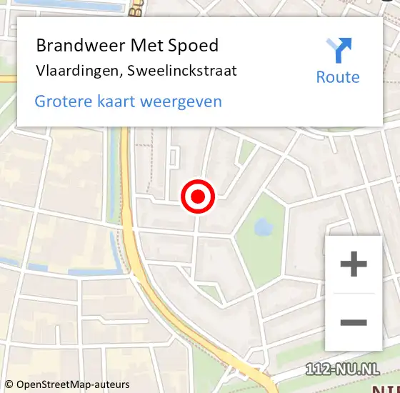 Locatie op kaart van de 112 melding: Brandweer Met Spoed Naar Vlaardingen, Sweelinckstraat op 3 oktober 2019 21:40