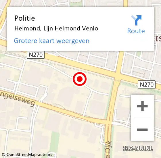 Locatie op kaart van de 112 melding: Politie Helmond, Lijn Helmond Venlo op 4 oktober 2019 11:01