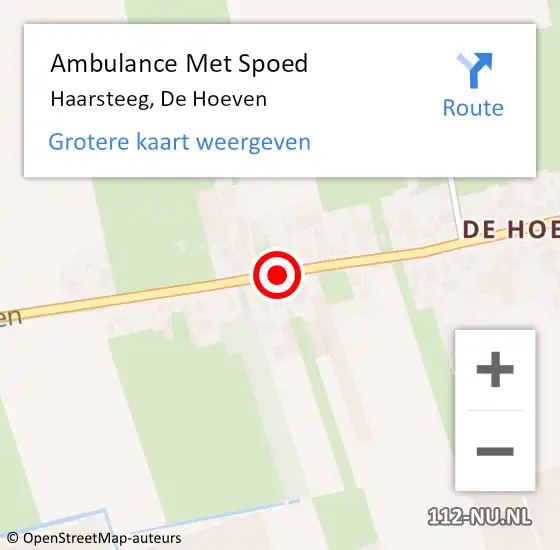 Locatie op kaart van de 112 melding: Ambulance Met Spoed Naar Haarsteeg, De Hoeven op 4 oktober 2019 14:34