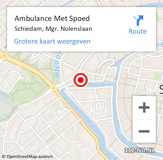 Locatie op kaart van de 112 melding: Ambulance Met Spoed Naar Schiedam, Nieuwe Damlaan op 4 oktober 2019 21:00
