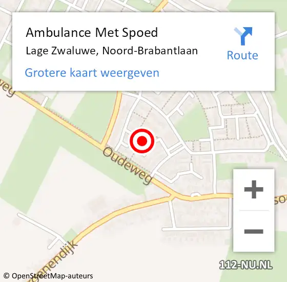 Locatie op kaart van de 112 melding: Ambulance Met Spoed Naar Lage Zwaluwe, Noord-Brabantlaan op 5 oktober 2019 10:02