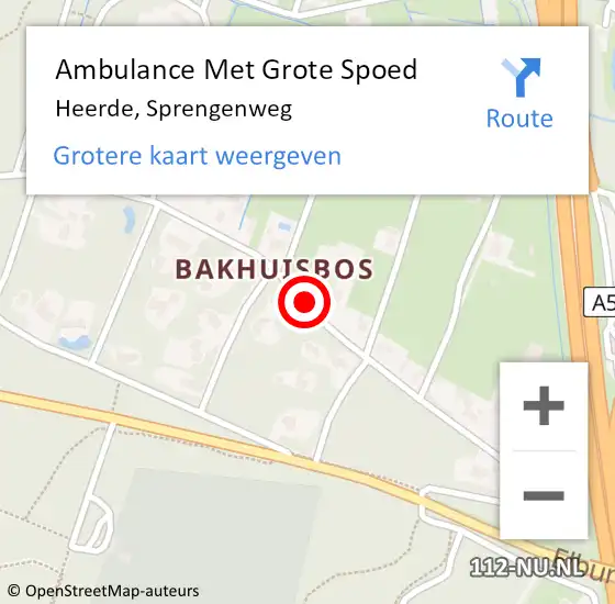 Locatie op kaart van de 112 melding: Ambulance Met Grote Spoed Naar Heerde, Sprengenweg op 5 oktober 2019 15:19