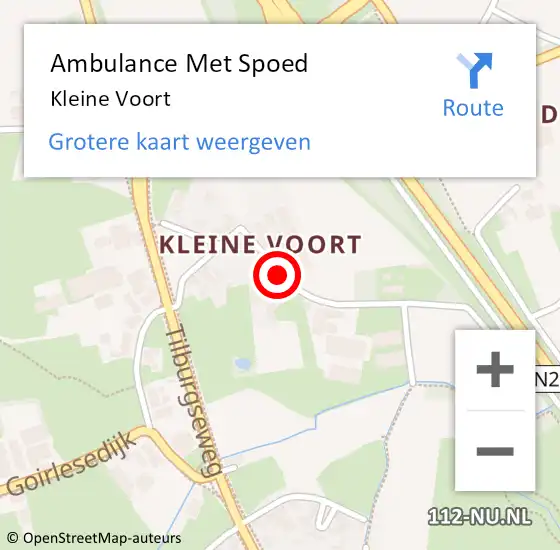Locatie op kaart van de 112 melding: Ambulance Met Spoed Naar Kleine Voort op 5 oktober 2019 15:56