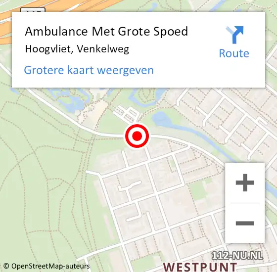 Locatie op kaart van de 112 melding: Ambulance Met Grote Spoed Naar Hoogvliet Rotterdam, Venkelweg op 5 oktober 2019 15:57