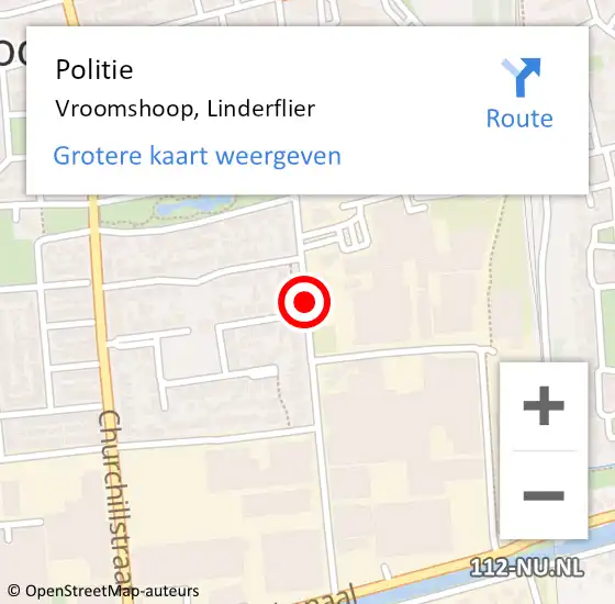 Locatie op kaart van de 112 melding: Politie Vroomshoop, Linderflier op 6 oktober 2019 03:08