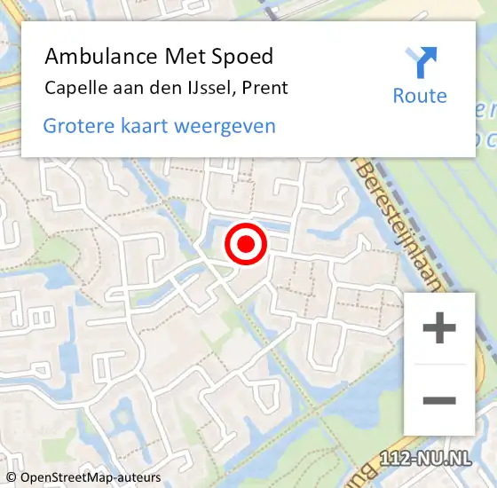 Locatie op kaart van de 112 melding: Ambulance Met Spoed Naar Capelle aan den IJssel, Prent op 6 oktober 2019 07:03