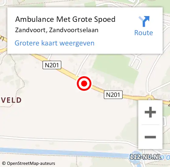 Locatie op kaart van de 112 melding: Ambulance Met Grote Spoed Naar Zandvoort, Zandvoortselaan op 6 oktober 2019 12:31