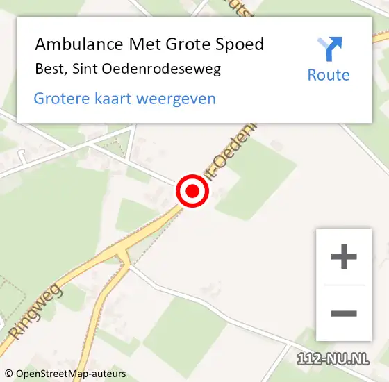 Locatie op kaart van de 112 melding: Ambulance Met Grote Spoed Naar Best, Sint Oedenrodeseweg op 6 oktober 2019 15:59