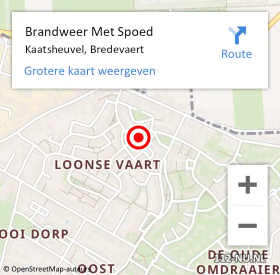 Locatie op kaart van de 112 melding: Brandweer Met Spoed Naar Kaatsheuvel, Bredevaert op 6 oktober 2019 17:37