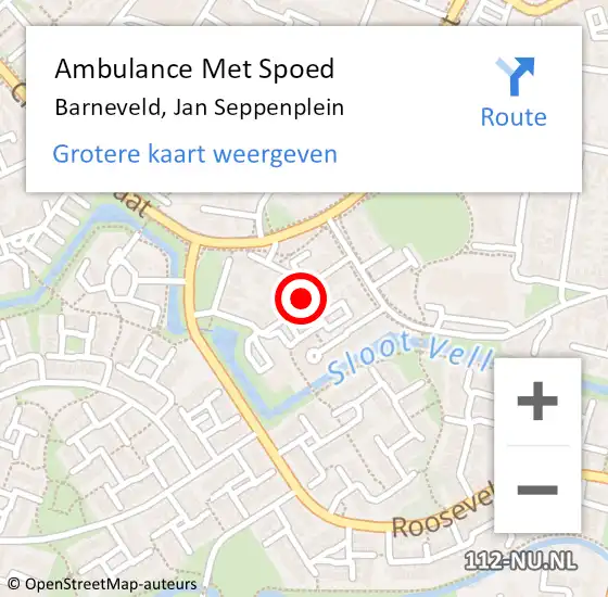 Locatie op kaart van de 112 melding: Ambulance Met Spoed Naar Barneveld, Jan Seppenplein op 6 oktober 2019 18:15