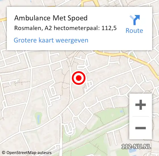 Locatie op kaart van de 112 melding: Ambulance Met Spoed Naar Rosmalen, A59 Re hectometerpaal: 140,3 op 6 oktober 2019 18:18