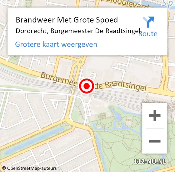 Locatie op kaart van de 112 melding: Brandweer Met Grote Spoed Naar Dordrecht, Burgemeester De Raadtsingel op 7 oktober 2019 00:51