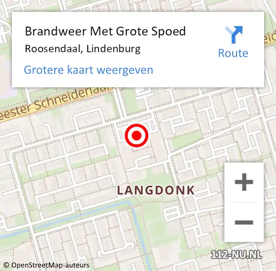 Locatie op kaart van de 112 melding: Brandweer Met Grote Spoed Naar Roosendaal, Lindenburg op 7 oktober 2019 02:23