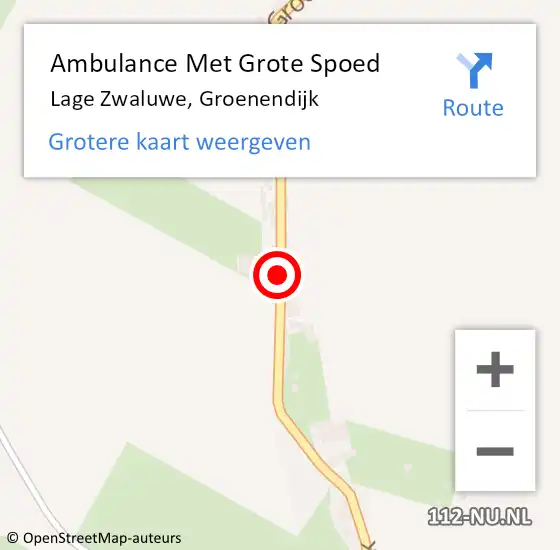 Locatie op kaart van de 112 melding: Ambulance Met Grote Spoed Naar Lage Zwaluwe, Groenendijk op 7 oktober 2019 11:02