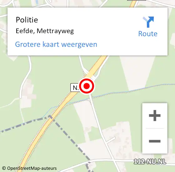 Locatie op kaart van de 112 melding: Politie Eefde, Mettrayweg op 7 oktober 2019 13:26
