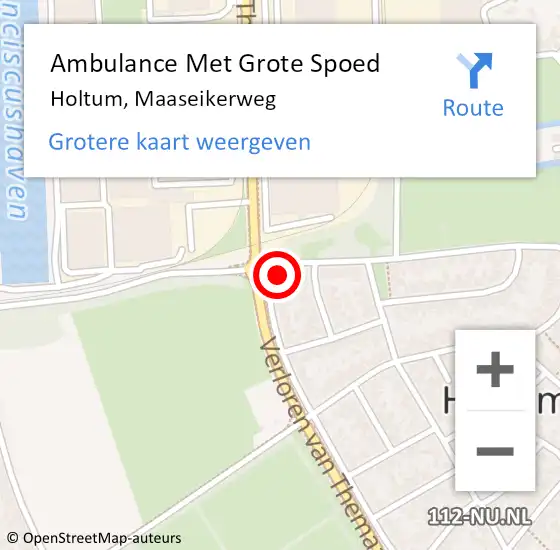 Locatie op kaart van de 112 melding: Ambulance Met Grote Spoed Naar Holtum, Maaseikerweg op 16 april 2014 02:25