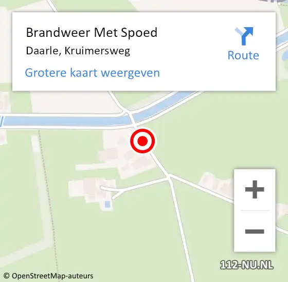 Locatie op kaart van de 112 melding: Brandweer Met Spoed Naar Daarle, Kruimersweg op 7 oktober 2019 20:12