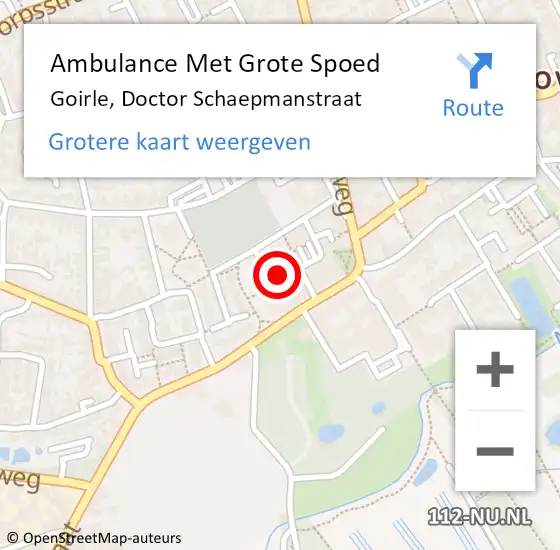 Locatie op kaart van de 112 melding: Ambulance Met Grote Spoed Naar Goirle, Doctor Schaepmanstraat op 8 oktober 2019 15:15