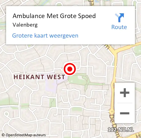 Locatie op kaart van de 112 melding: Ambulance Met Grote Spoed Naar Valenberg op 8 oktober 2019 23:19