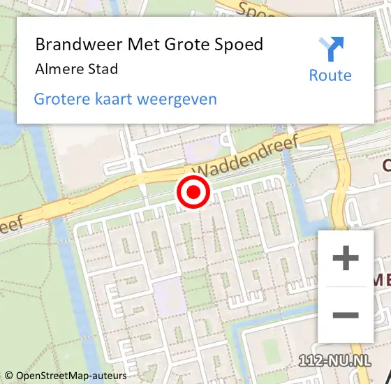 Locatie op kaart van de 112 melding: Brandweer Met Grote Spoed Naar Almere Stad op 10 oktober 2019 15:23