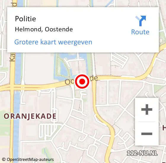 Locatie op kaart van de 112 melding: Politie Helmond, Oostende op 10 oktober 2019 16:45
