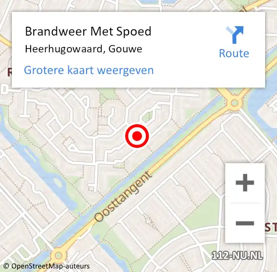 Locatie op kaart van de 112 melding: Brandweer Met Spoed Naar Heerhugowaard, Gouwe op 11 oktober 2019 02:11