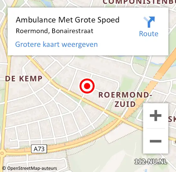 Locatie op kaart van de 112 melding: Ambulance Met Grote Spoed Naar Roermond, Bonairestraat op 11 oktober 2019 08:37