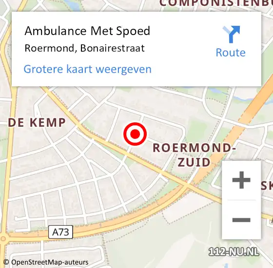 Locatie op kaart van de 112 melding: Ambulance Met Spoed Naar Roermond, Bonairestraat op 11 oktober 2019 08:52