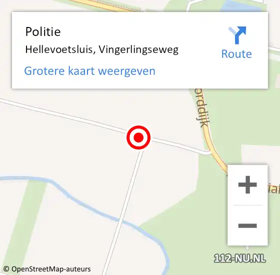 Locatie op kaart van de 112 melding: Politie Hellevoetsluis, Vingerlingseweg op 11 oktober 2019 14:43