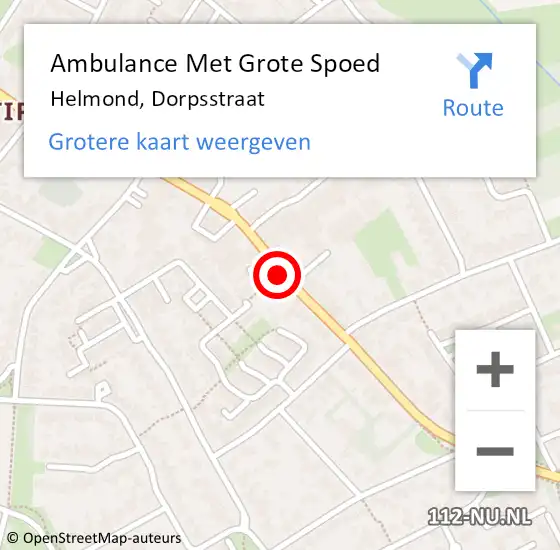 Locatie op kaart van de 112 melding: Ambulance Met Grote Spoed Naar Helmond, Dorpsstraat op 11 oktober 2019 16:01