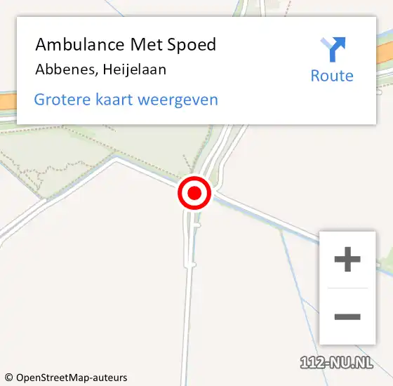 Locatie op kaart van de 112 melding: Ambulance Met Spoed Naar Abbenes, Heijelaan op 11 oktober 2019 20:08