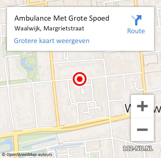 Locatie op kaart van de 112 melding: Ambulance Met Grote Spoed Naar Waalwijk, Margrietstraat op 12 oktober 2019 09:29