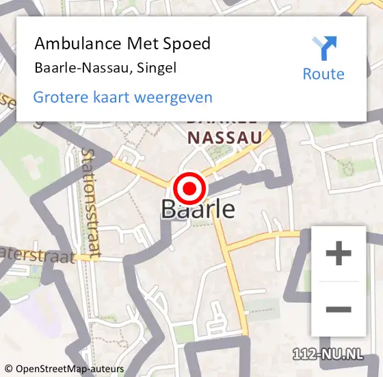 Locatie op kaart van de 112 melding: Ambulance Met Spoed Naar Baarle-Nassau, Singel op 12 oktober 2019 10:08