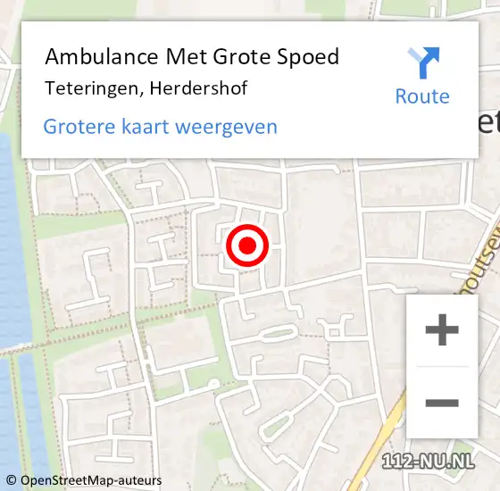 Locatie op kaart van de 112 melding: Ambulance Met Grote Spoed Naar Teteringen, Herdershof op 12 oktober 2019 14:22