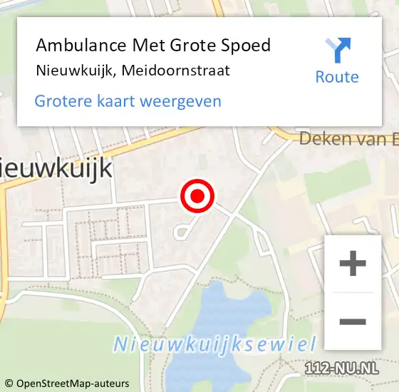 Locatie op kaart van de 112 melding: Ambulance Met Grote Spoed Naar Nieuwkuijk, Meidoornstraat op 12 oktober 2019 15:04