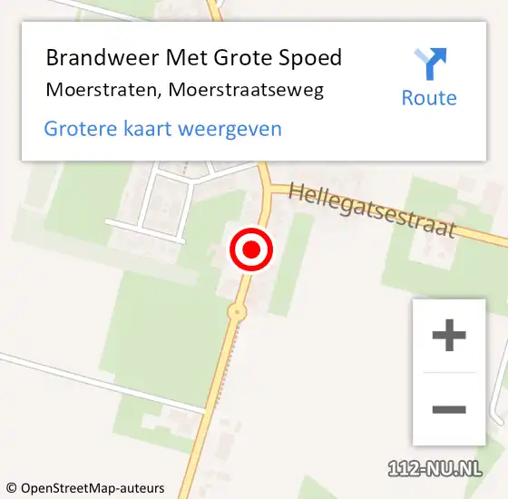 Locatie op kaart van de 112 melding: Brandweer Met Grote Spoed Naar Moerstraten, Moerstraatseweg op 13 oktober 2019 03:48