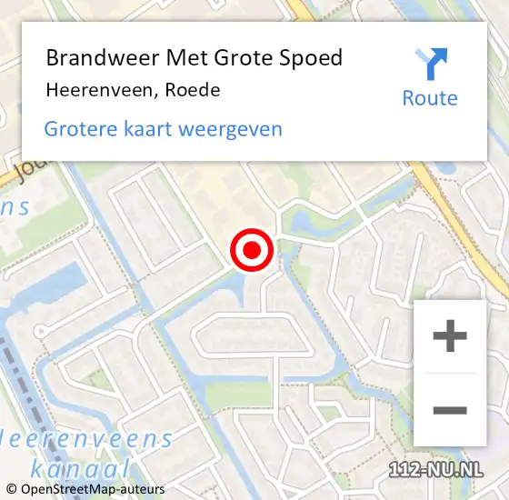 Locatie op kaart van de 112 melding: Brandweer Met Grote Spoed Naar Heerenveen, Roede op 14 oktober 2019 03:43
