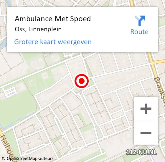Locatie op kaart van de 112 melding: Ambulance Met Spoed Naar Oss, Linnenplein op 16 april 2014 16:45