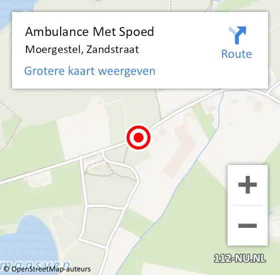 Locatie op kaart van de 112 melding: Ambulance Met Spoed Naar Moergestel, Zandstraat op 14 oktober 2019 16:33