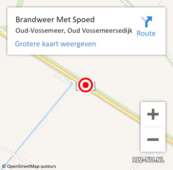 Locatie op kaart van de 112 melding: Brandweer Met Spoed Naar Oud-Vossemeer, Oud Vossemeersedijk op 14 oktober 2019 20:58