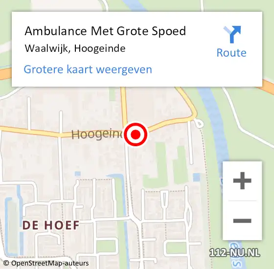 Locatie op kaart van de 112 melding: Ambulance Met Grote Spoed Naar Waalwijk, Hoogeinde op 15 oktober 2019 01:57