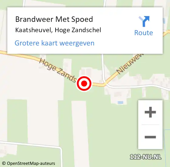 Locatie op kaart van de 112 melding: Brandweer Met Spoed Naar Kaatsheuvel, Hoge Zandschel op 15 oktober 2019 07:04