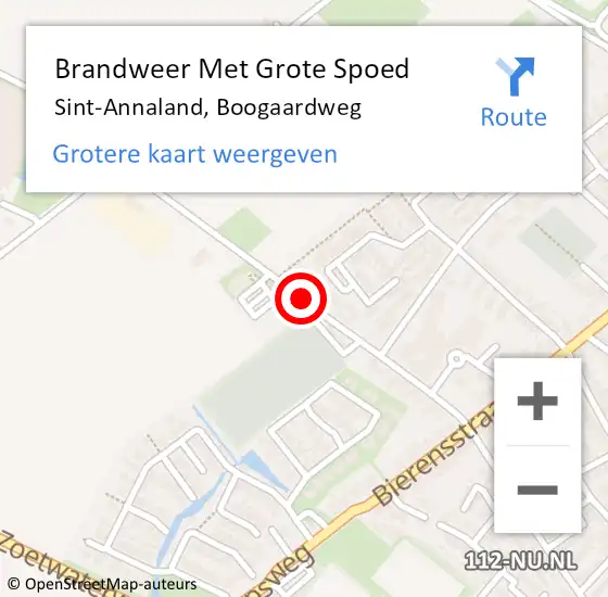 Locatie op kaart van de 112 melding: Brandweer Met Grote Spoed Naar Sint-Annaland, Boogaardweg op 15 oktober 2019 11:46