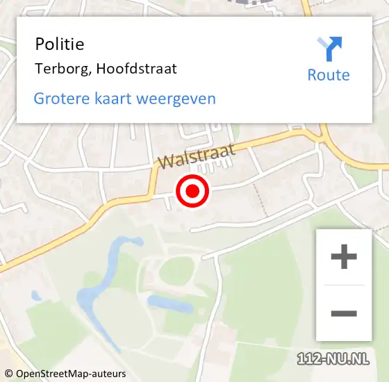 Locatie op kaart van de 112 melding: Politie Terborg, Hoofdstraat op 15 oktober 2019 15:22