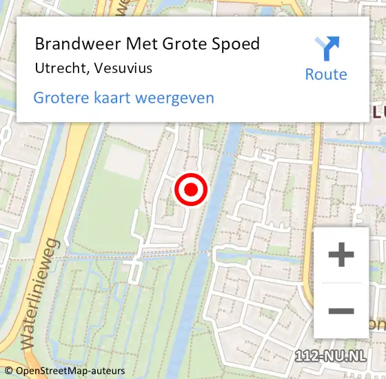 Locatie op kaart van de 112 melding: Brandweer Met Grote Spoed Naar Utrecht, Vesuvius op 15 oktober 2019 16:09